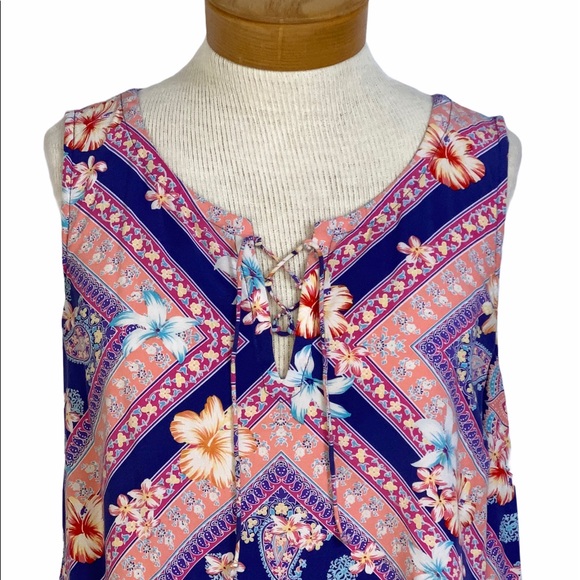 J.Jill Sleeveless Handkerchief Hem Top M - Picture 7 of 10